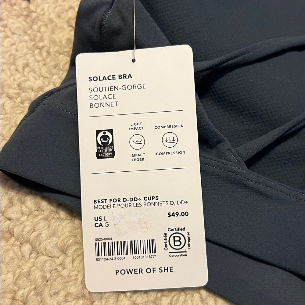 Athleta Women's Blue Sports Bra solace large D DD - Picture 2 of 4